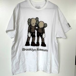 KAWS x Brooklyn Museum what-a-party white t shirt pre-owned size XL